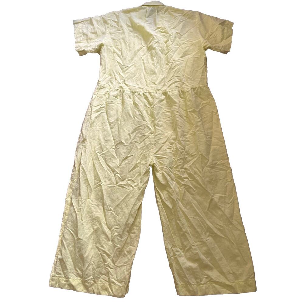 Ilana Kohn Jumpsuit XXS Tennis Ball Yellow Linen Cotton Wide Leg Made USA - Picture 4 of 11